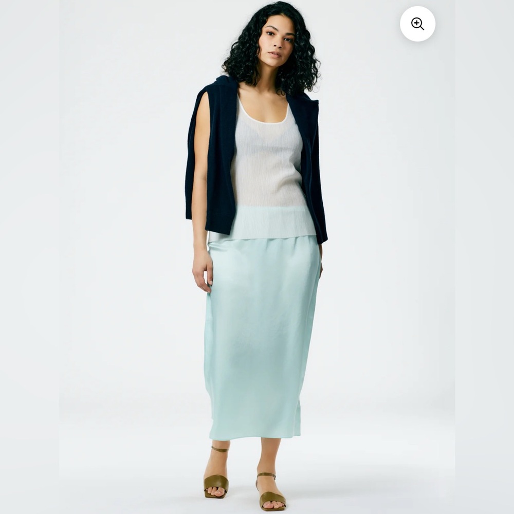 Tibi Crepe Gauze Racerback Tank (White)